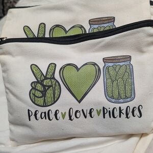 New Stuffed Canvas Pouches pickle 🥒 Themed - Peace Love Pickles